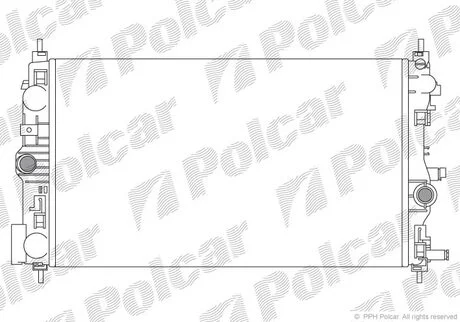 Радіатор двигуна CHEVROLET CRUZE OPEL ASTRA J, ASTRA J GTC, CASCADA, ZAFIRA C 1.7D/2.0D 12.09- Polcar 551108-6