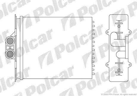 Теплообмінник (опал салону) Opel Vectra B (+AC) Polcar 5516N8-2