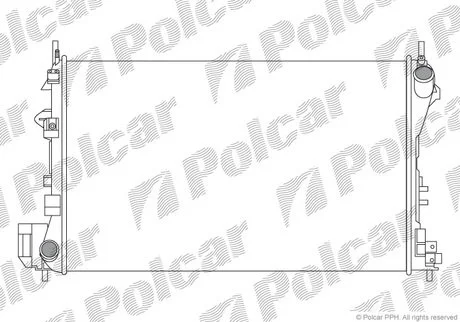 Радіатор охолодження Opel Vectra C 1.6-1.8 16V 02- (Economy Class) Polcar 551808A4