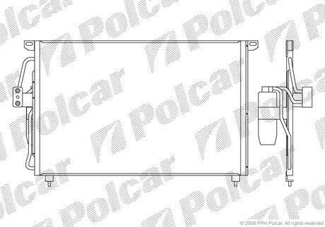 Радиатор кондиционера Opel Omega B 2.0-3.2 03.94-07.03 Polcar 5527K8C1 (фото 1)