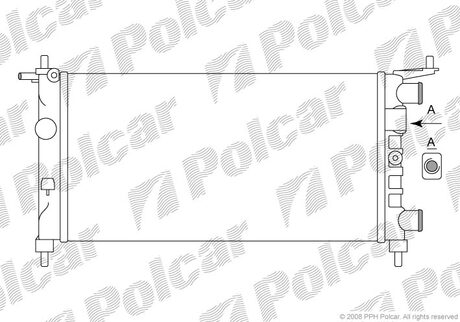 Радиатор охлаждения Opel Corsa B 10/12 1196-0900 Polcar 555508A2 (фото 1)