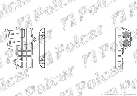 Радіатор печі Peugeot 206 03- Polcar 5723N8-1 (фото 1)