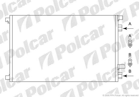 Радиатор кондиционера Renault Megane 1.5dCi 05- Polcar 6012K8C1S