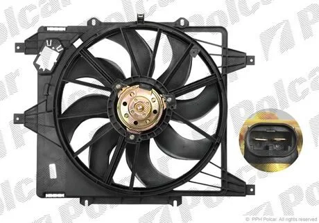 Вентилятор радіатора (з корпусом) Renault Clio, Kangoo, Megane 12-Electric 0895- Polcar 601523W1