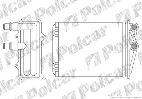 Радиатор печки Opel Vivaro Renault Trafic 19D-25D 0301- Polcar 6026N8-1