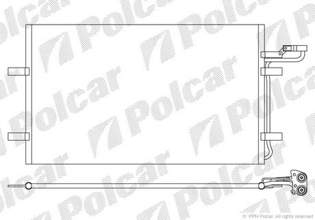 Радиатор кондиционера Volvo C30, C70, S40, V50 16-20D 1203-1212 Polcar 9042K8C2S