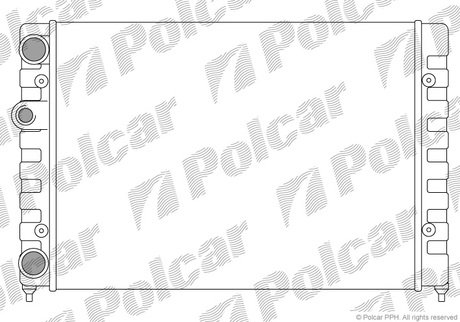 Радиатор охлаждения VW Golf 1.4 91-97/Vento 92-98 Polcar 953808A1 (фото 1)
