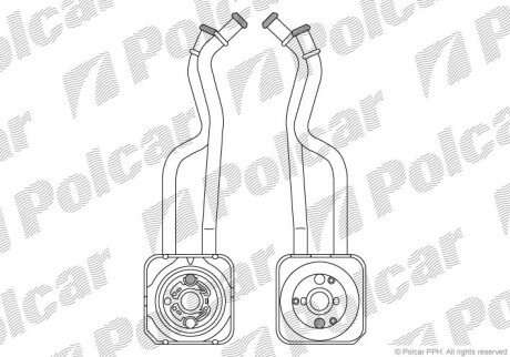 Радіатор масляний VW Bora, Golf IV 16 00-06 Polcar 9541L8-2