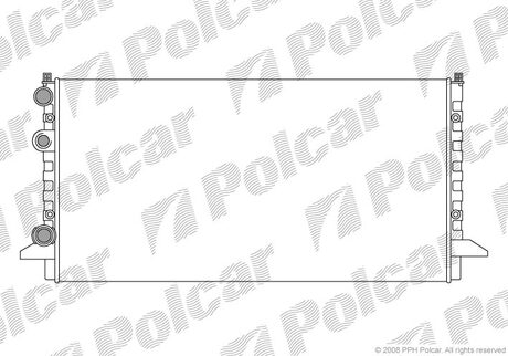 Радіатор охолодження VW Passat 1.9D/TD/TDI 10/93-9/96 (AAZ/1Z) Polcar 954708A3 (фото 1)