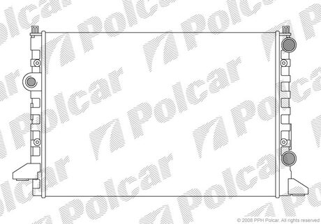 Радиатор двигателя VW Passat, Passat Variant 1,6/1,8/2,0/1,9Tdi 02.88- Polcar 954708A4 (фото 1)