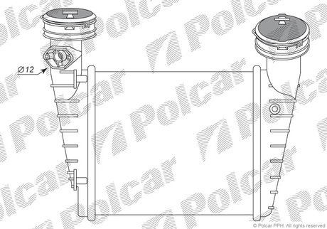 Радіатор інтеркулера VAG Superb/Passat 1.8T AWT 2001- Polcar 9548J8-2 (фото 1)