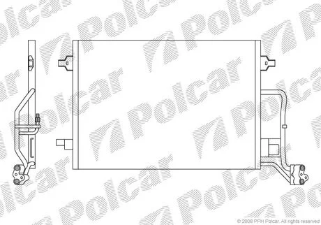 Радіатор кондиціонера Skoda Superb I VW Passat 16-28 0898-0308 Polcar 9549K8C1S