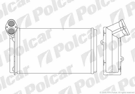 Радиатор печки VW Sharan/Ford Galaxy/Seat Alhambra 1.8-2.8 03.95-03.10 Polcar 9550N8-3 (фото 1)