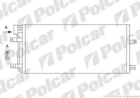 Фото радіатор кондиціонера 2.5TDI 10V,2.5MPI 10V,1.9TD 8V VW T4 90-03 Polcar 9566K8C2 Радіатор кондиціонера 2.5TDI 10V,2.5MPI 10V,1.9TD 8V VW T4 90-03 Polcar 9566K8C2