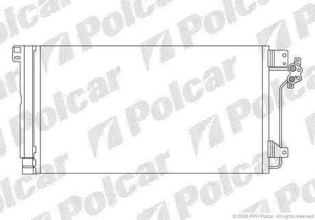 Радиатор кондиционера VW T5 19 25TDI 03- Polcar 9568K8C1 (фото 1)