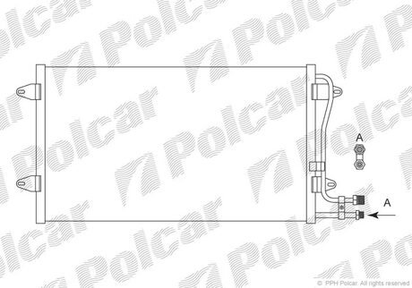Радіатор кондиціонера 2.5TDI 10V,2.8TDI 12V VW LT28-55 96-06 Polcar 9571K8C1S