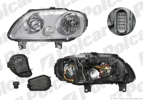 Фара основна | CADDYIII/LIFE, 04- Polcar 9575093E