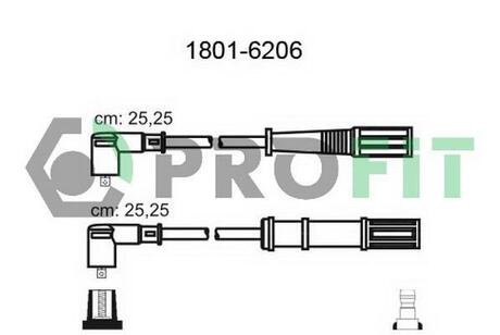 Комплект кабелів високовольтних PROFIT 1801-6206