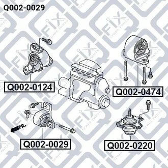 Подушка двигуна передня акпп Q-fix Q0020029