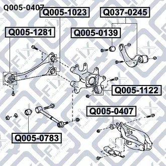 САЙЛЕНТБЛОК ЗАДН ВАЖІЛЯ TOYOTA RAV4 ACA3/ALA3/GSA3 Q-fix Q0050407