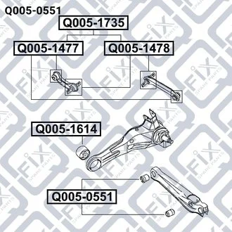 Сайлентблок задньої поперечної тяги Q-fix Q0050551