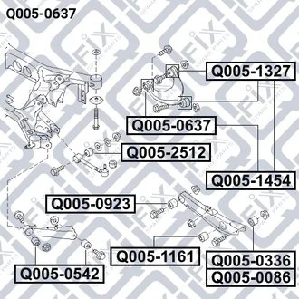 САЙЛЕНТБЛОК ЗАДН ВЕРХН ВАЖІЛЯ SUBARU IMPREZA G12 2 Q-fix Q0050637