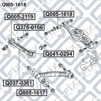САЙЛЕНТБЛОК ЗАДНЬОГО ПОперечного важеля Q-fix Q0051618