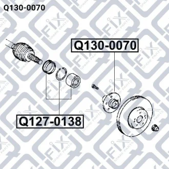 Ступиця передня без підшипника (фланець) Mazda CX-7 (ER) 2.2D/2.3 2006-2012 Q-fix Q1300070