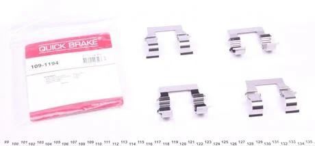 Ремкомплект дискових гальм. колодок QUICK BRAKE 109-1194