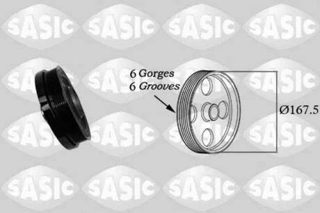 Шкив коленвала BMW 1 F20, F21, 2 F22, F87, 3 E90, E92, E93, F30, F31, F34, 4 F32 SASIC 2156078