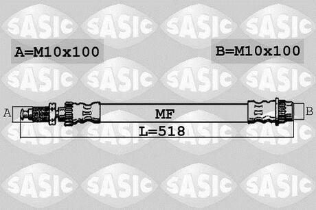 Шланг торм. передний (518 мм) SASIC 6600009 (фото 1)