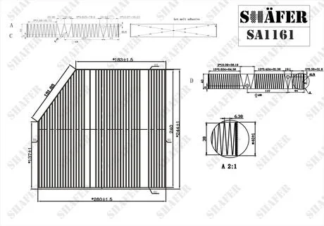 Фильтр салона MB C (W205, S205)/E (W213,S213) SHAFER SA1161