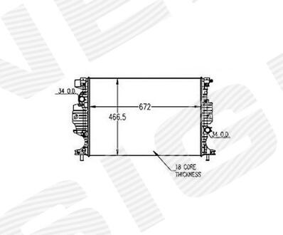 Радиатор FORD FUSION, 13 - 17 Signeda RA13321 (фото 1)