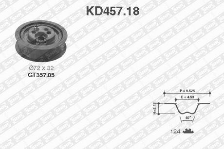 Комплект ГРМ (пасок + ролик) VAG 2,0 90-95 /124x 18/ SNR NTN KD457.18