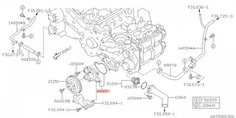 Водяний насос SUBARU 21110-AA690