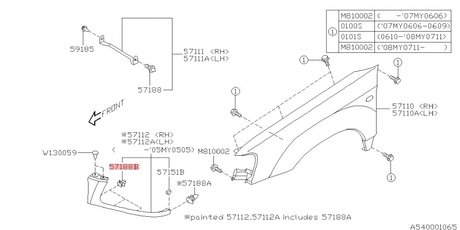 Клипса крепежная SUBARU 57160FC010