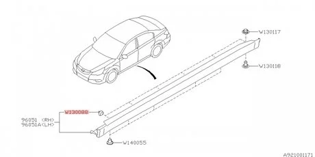 Кліпса кріпильна SUBARU 909130088