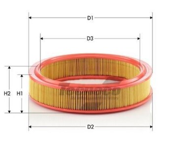 Фільтр повітряний Fiat Punto II 99-03 12, Punto III 03- 12 TECNECO AR409