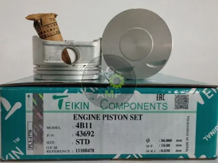 Поршень ДВЗ STD (4шт.+пальці)) Mitsubishi (4B11) 2.0 DOHC 16V ASX (10-), Outlander (07-), Lancer (06-) TEIKIN 43692-STD