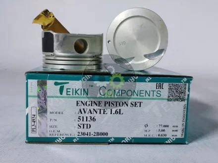 Поршень ДВС STD (4шт.+пальці)) Hyundai 1.6 Elantra (06-), I30 (07-), Cerato (06-) TEIKIN 51136-STD