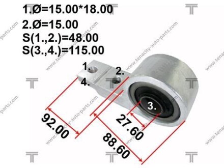 Сайлентблок рычага nissan x-trail 00-07 TENACITY AAMNI1035