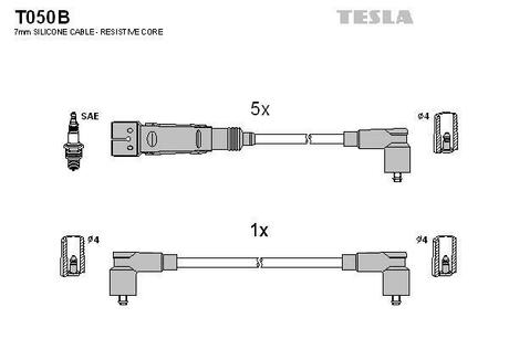 Комплект кабелей зажигания TESLA T050B (фото 1)