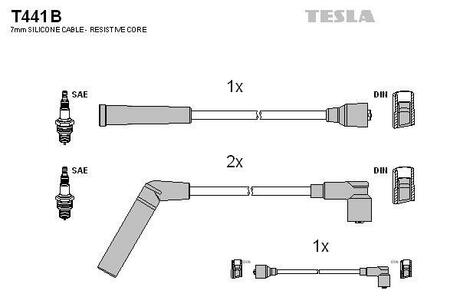 Комплект кабелей зажигания TESLA T441B