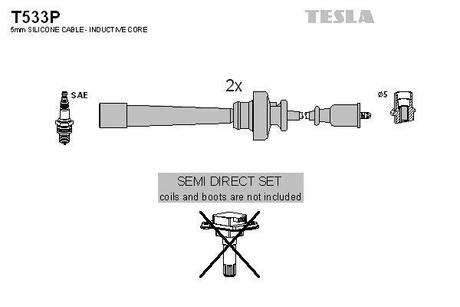 Комплект кабелів запалювання TESLA T533P (фото 1)