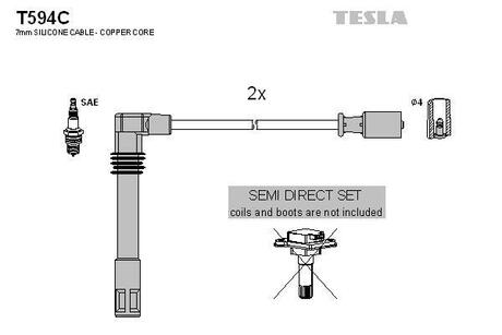 Комплект кабелей зажигания TESLA T594C