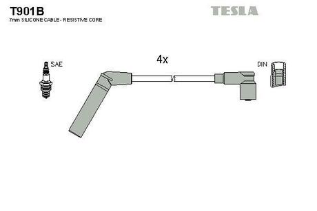 Комплект кабелів запалювання TESLA T901B