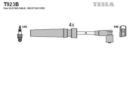 Комплект кабелей зажигания TESLA T923B (фото 1)