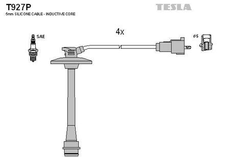 Комплект кабелів запалювання TESLA T927P (фото 1)