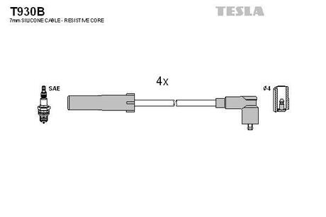 Комплект кабелів запалювання TESLA T930B (фото 1)