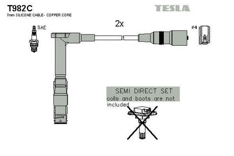 Комплект кабелей зажигания TESLA T982C (фото 1)
